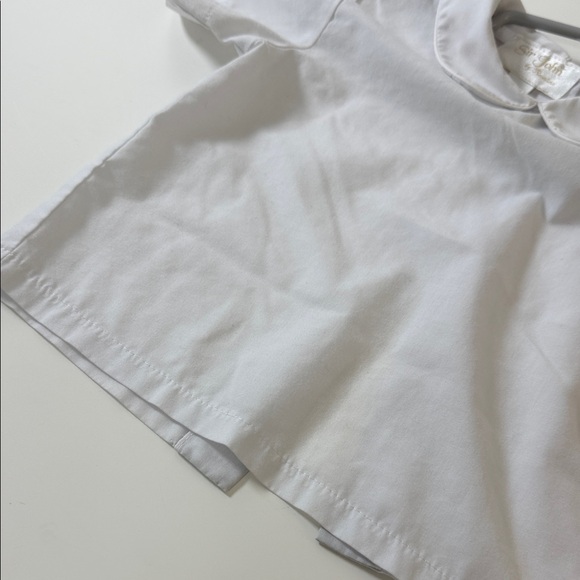Classic White Peter Pan Collar Short Sleeve Top for Kids - Picture 4 of 7
